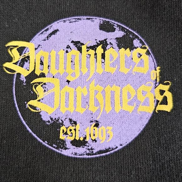 Disney Hocus Pocus Daughters of Darkness Bell Sleeve Pouch Hooded Sweatshirt Med - Picture 5 of 10